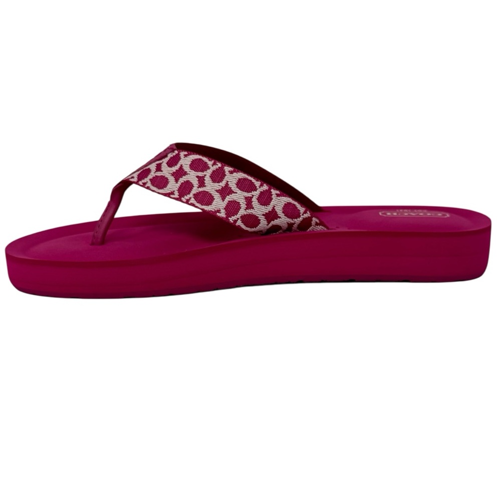 NIB Coach Jessalyn Signature Womens Thong Flip Flops Fuchsia Light Pink Size 10M - Picture 6 of 14